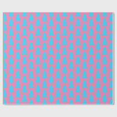 Blauw Roze Kerstboom Abstract Eenvoudig Cadeaupapier (Vlak)
