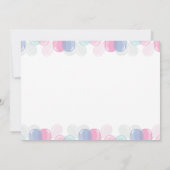 Blauw Roze Kleine Teddy Bear Baby shower Invitatio Bedankkaart (Achterkant)