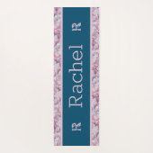 Blauw Roze Koel Modern Elegant Eenvoudig Naam Mono Yogamat (Achterkant)