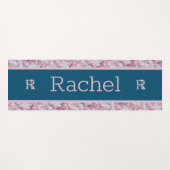 Blauw Roze Koel Modern Elegant Eenvoudig Naam Mono Yogamat (Voorkant (horizontaal))