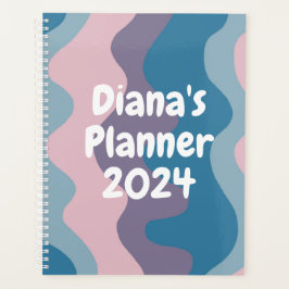 Blauw roze krommen Stripes kleurrijk Vet KUSTMAAT Planner