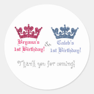 Blauw & Roze Kroonprins Prinses Sticker