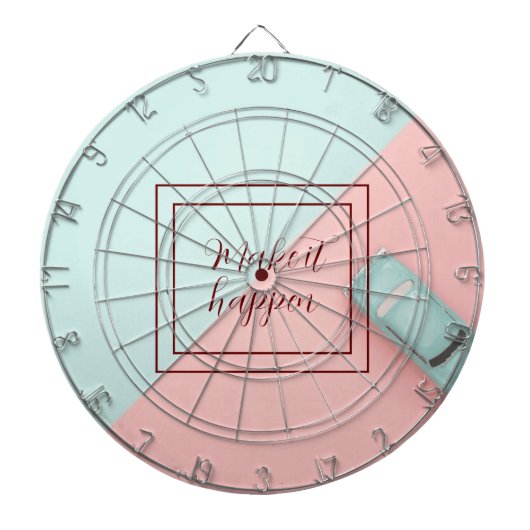 Blauw roze laat het gebeuren dartbord (Voorkant)