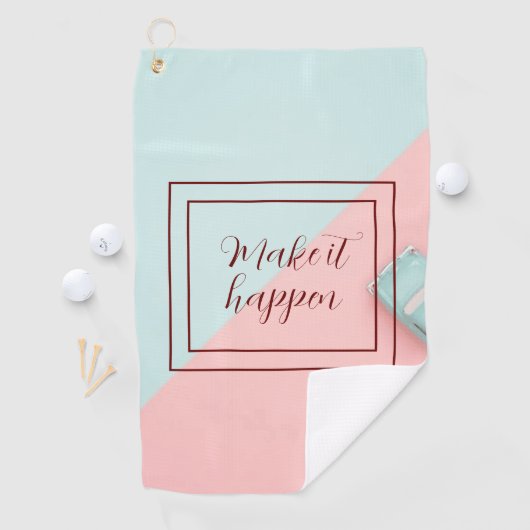 Blauw roze laat het gebeuren golfhanddoek (Insitu)