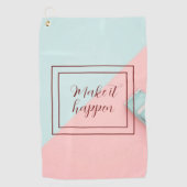 Blauw roze laat het gebeuren golfhanddoek (Voorkant)