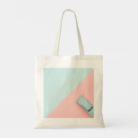 Blauw roze laat het gebeuren tote bag (Achterkant)