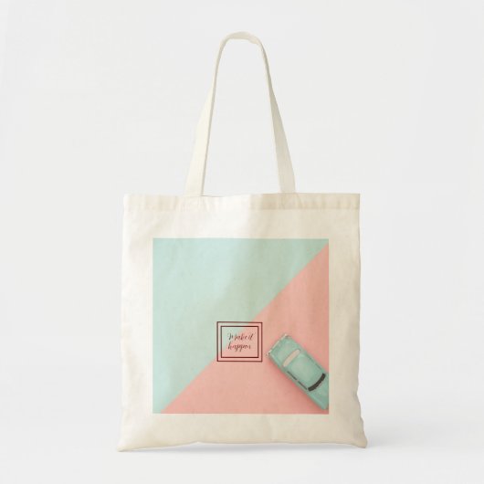 Blauw roze laat het gebeuren tote bag (Voorkant)