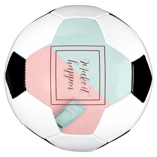 Blauw roze laat het gebeuren voetbal (Gedraaid)