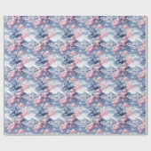 Blauw & Roze Landschap Cadeaupapier (Vlak)
