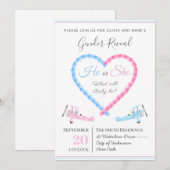 Blauw Roze Liefde Hart Rook Vliegtuig Geslacht Ont Kaart (Voorkant / Achterkant)