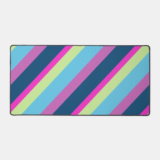 Blauw roze limoen Kleurrijke retro geometrische li Bureaumat (Voorkant)