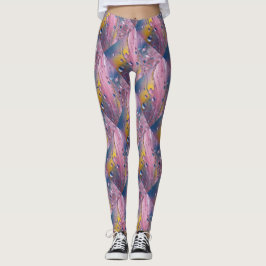 Blauw-roze luchtbelletjes Leggings
