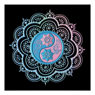 Blauw & Roze Mandala Perfect Poster