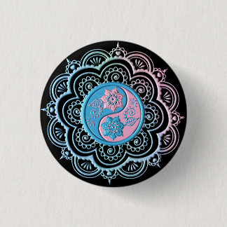 Blauw & Roze Mandala Ronde Button 3,2 Cm