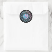 Blauw & Roze Mandala Ronde Sticker (Tas)