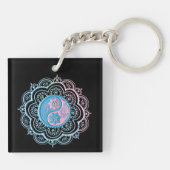 Blauw & Roze Mandala Sleutelhanger (Achterkant)