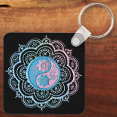 Blauw & Roze Mandala Sleutelhanger (Achterkant)