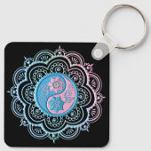 Blauw & Roze Mandala Sleutelhanger (Achterkant)