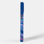 Blauw & Roze Marmer Agate Abstractie Case-Mate iPhone Case (Achterkant / Rechts)