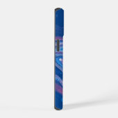 Blauw & Roze Marmer Agate Abstractie iPhone 15 Case (Rechterkant)