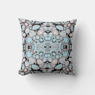 Blauw Roze Mocha Zwart Gradiënt Kleur Vul Patroon Kussen