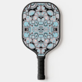 Blauw roze mocha zwart verloopkleurenvulpatroon pickleball paddle (Voorkant)