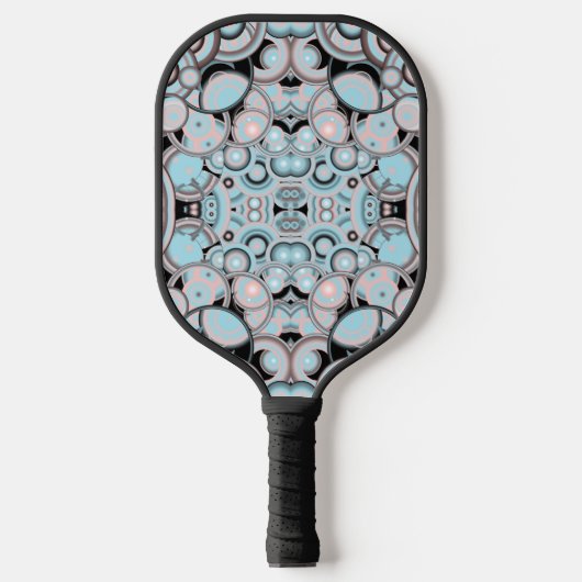 Blauw roze mocha zwart verloopkleurenvulpatroon pickleball paddle (Voorkant)