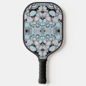 Blauw roze mocha zwart verloopkleurenvulpatroon pickleball paddle (Achterkant)