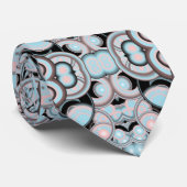 Blauw roze mocha zwart verloopkleurenvulpatroon stropdas (Opgerold)