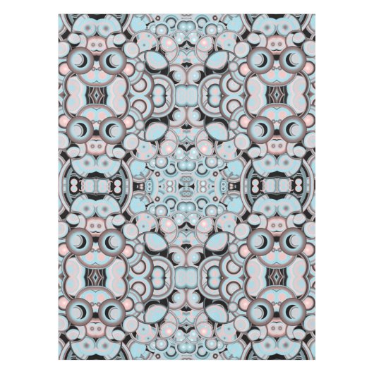 Blauw roze mocha zwart verloopkleurenvulpatroon tafelkleed (Voorkant)