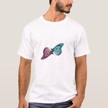Blauw&roze monarch T-Shirt