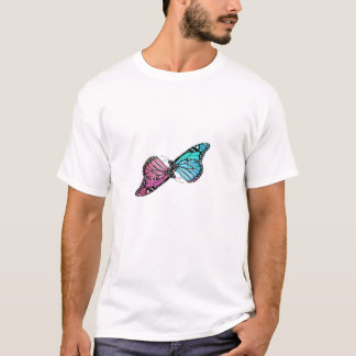 Blauw&roze monarch T-Shirt