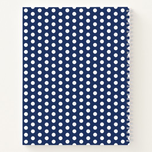 Blauw Roze Monogram Polka Dot Spotty Notitieboek (Achterkant)