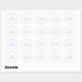 Blauw & Roze Ombré Confetti Typografie Baby shower Ronde Sticker (Vel)