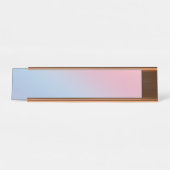 Blauw roze ombre gradiënt vervagen Abstract ontwer Bureau Naambordje (Voorkant)