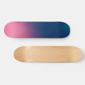 Blauw roze ombre persoonlijk skateboard (Horizontaal)