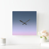 Blauw-roze Ombre. Vierkante Klok (Huis)