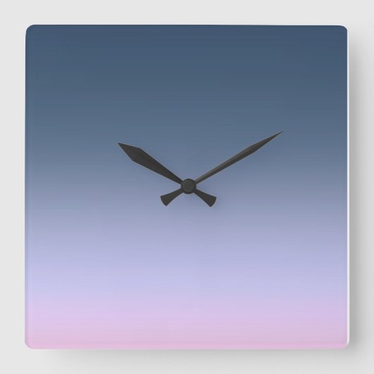 Blauw-roze Ombre. Vierkante Klok (Voorkant)
