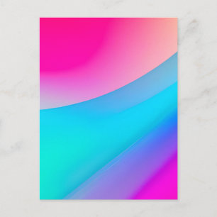 Blauw roze ombre waterverf abstract pastel briefkaart