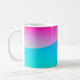 Blauw roze ombre waterverf abstract pastel koffiemok