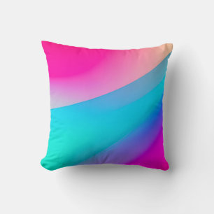 Blauw roze ombre waterverf abstract pastel kussen