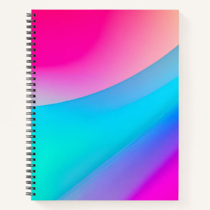Blauw roze ombre waterverf abstract pastel notitieboek