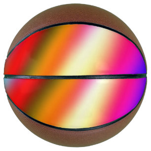 Blauw roze ombre waterverf abstract pastel regenbo basketbal