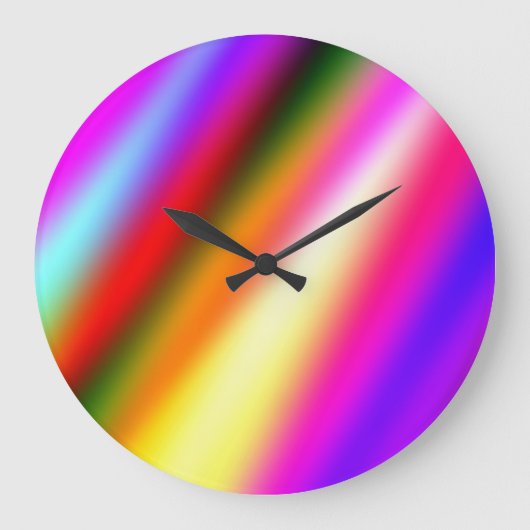 Blauw roze ombre waterverf abstract pastel regenbo grote klok (Voorkant)