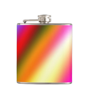 Blauw roze ombre waterverf abstract pastel regenbo heupfles