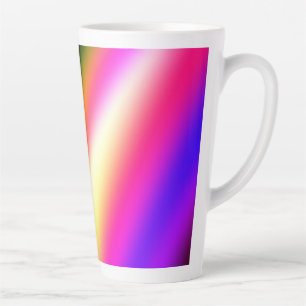 Blauw roze ombre waterverf abstract pastel regenbo latte mok