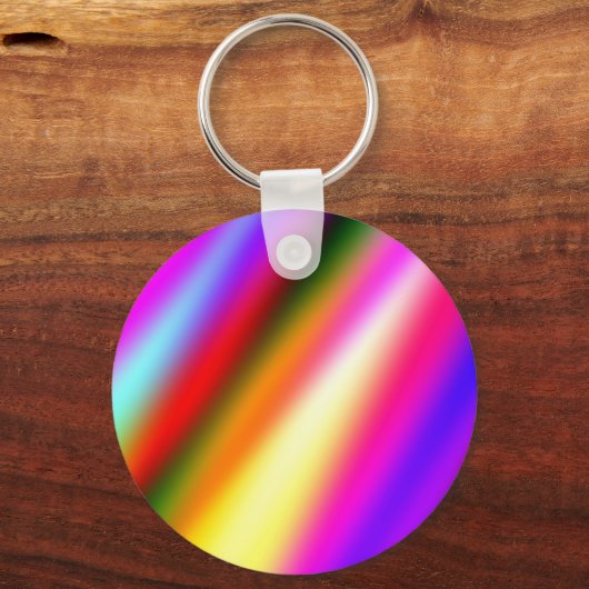 Blauw roze ombre waterverf abstract pastel regenbo sleutelhanger (Voorkant)