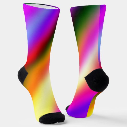 Blauw roze ombre waterverf abstract pastel regenbo sokken (Gebogen)