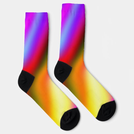 Blauw roze ombre waterverf abstract pastel regenbo sokken (Rechts)