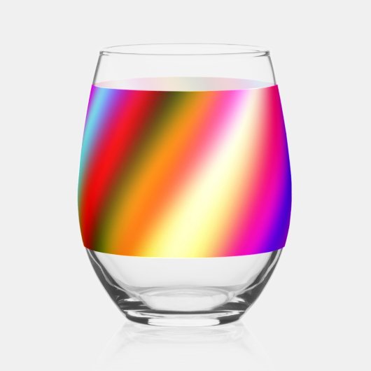 Blauw roze ombre waterverf abstract pastel regenbo wijnglas zonder voet (Voorkant)